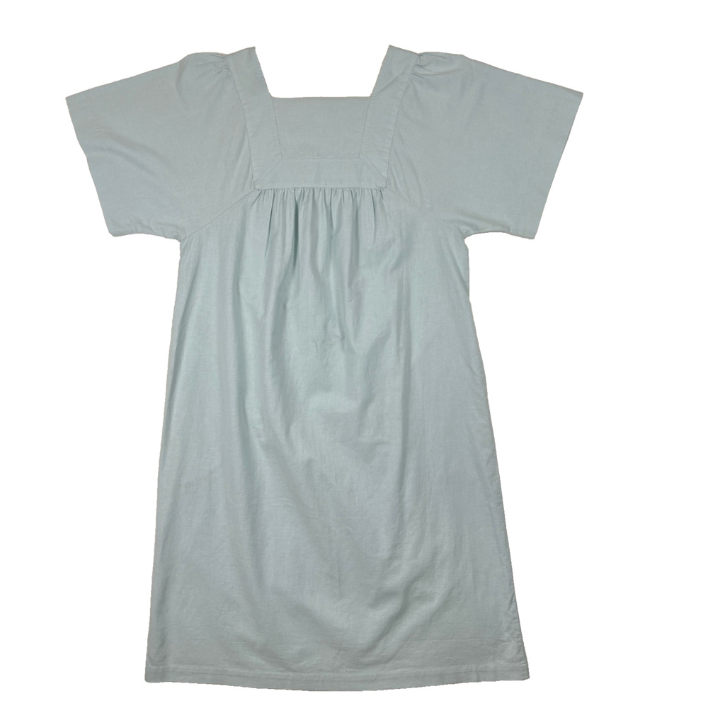 Frances Valentine Sage Green Cotton Knit Dress Square Neck Cap Sleeve Shift Sz 4